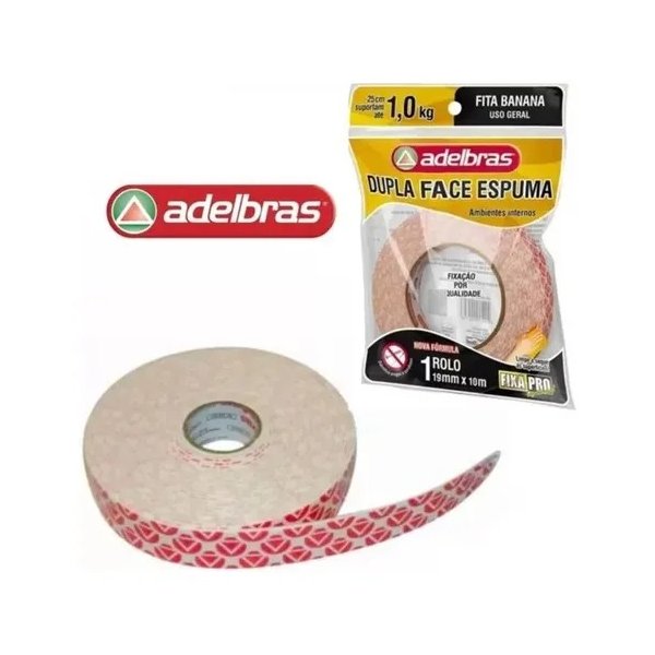 FITA DUPLA FACE ESPUMA REF 941 19X10 FLOW - PACK ADELBRAS